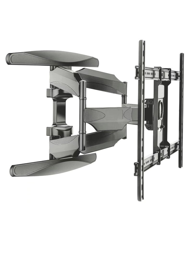 Wall-mounted TV bracket suitable for 55 - 85 inch screens and weighing 4 kg. Black TV bracket with full movement and a wide, large base made of reinforced metal, with safety guide included, and mounting accessories included. - Image 2