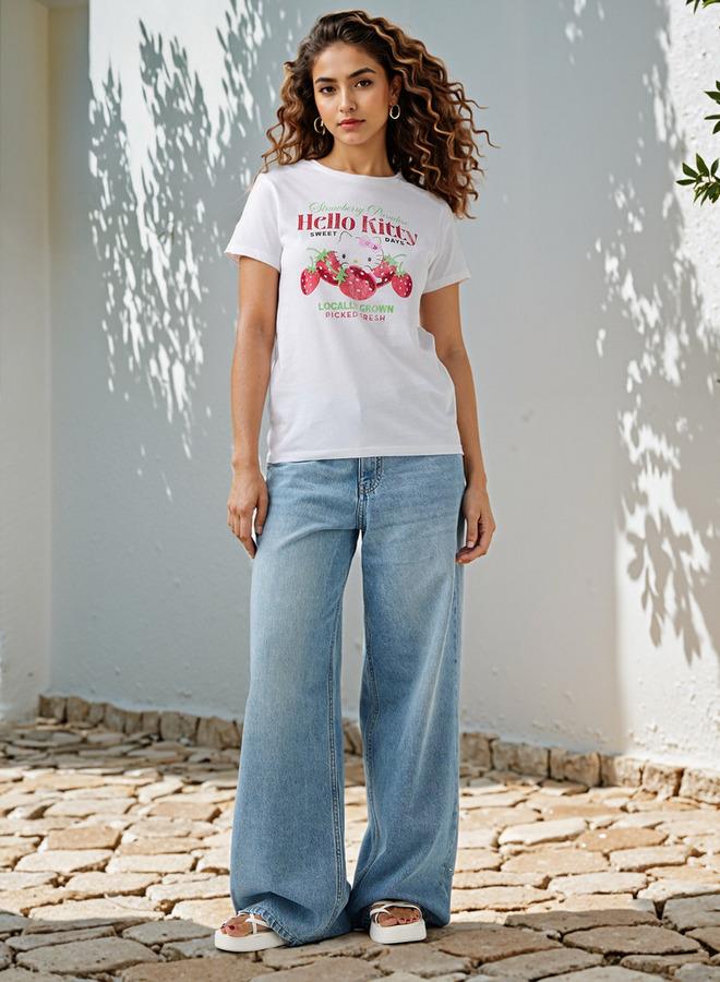 SP Characters Hello Kitty Print Crew Neck T-shirt - Image 2