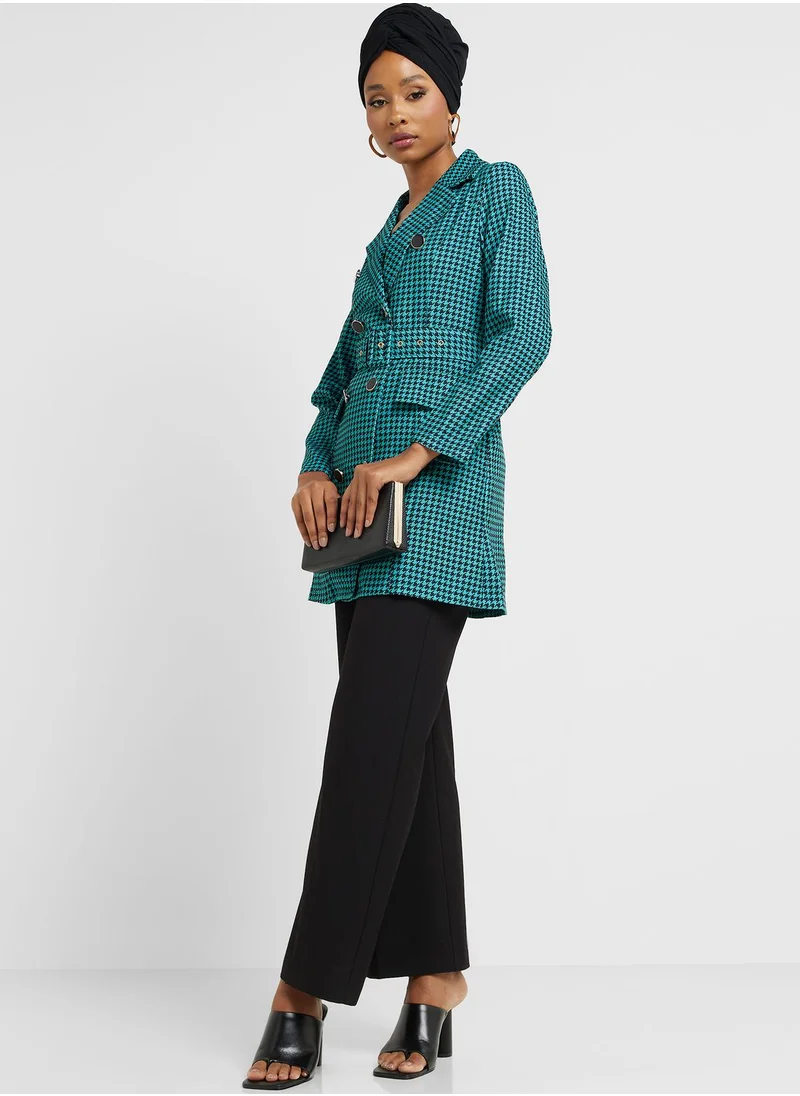 Khizana Double Breasted Lapel Coat