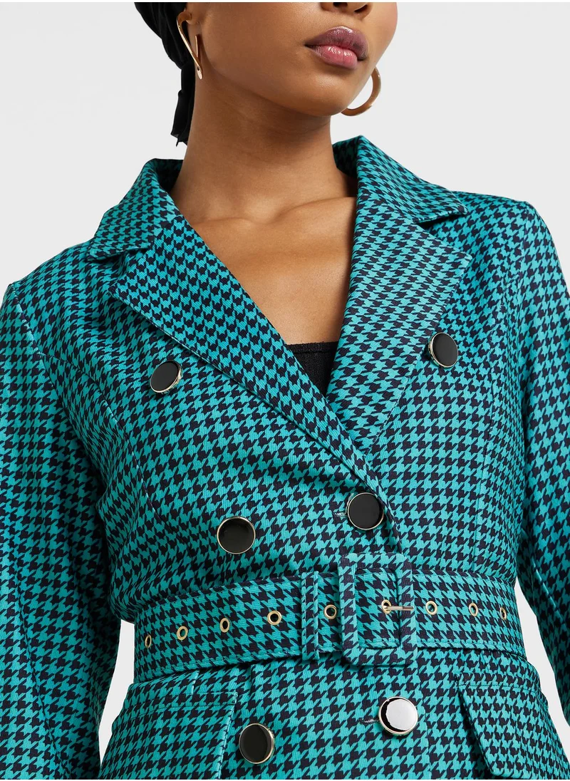 Khizana Double Breasted Lapel Coat