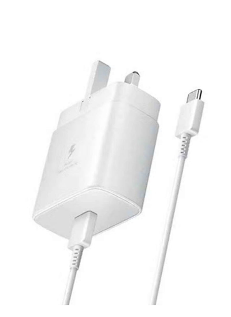 Travel Adapter 45W PD With USB-C To USB-C Cable White