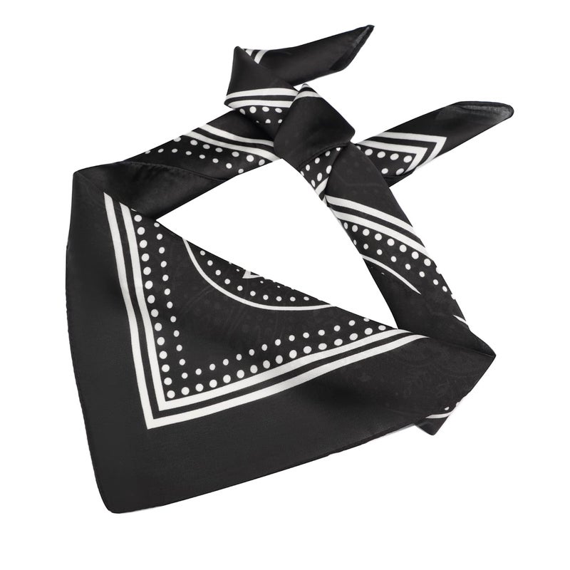 VANLINKER 3 Pcs 27.5 Inches Silk Head Scarf for Women Men Vintage Bandanas Satin Hair Scarf Silk Wrap Scarf Neckerchief Square Scarves VL9549 - Image 3