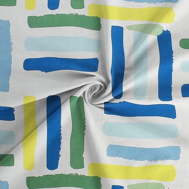 VAS COLLECTIONS Premium 3D Printed 160 TC Microfiber Double Bedsheet with 2 King Size Pillow Covers (90X90 Inches) White, Green & Blue - Image 3