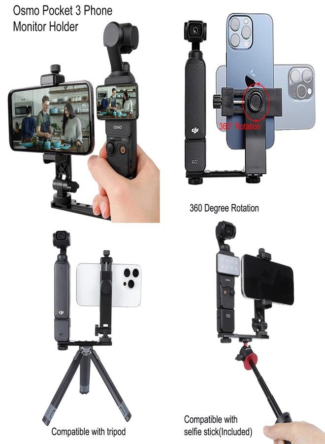 PellKing Accessories Kit for Osmo Pocket 3,Included Carrying Case,Magnetic Mount,Phone Monitor Holder,Selfie Stick,Mini Tripod,Desk Support Mount,Shoulder Strap,Chest Strap,Screen Protector,and Other - Image 5
