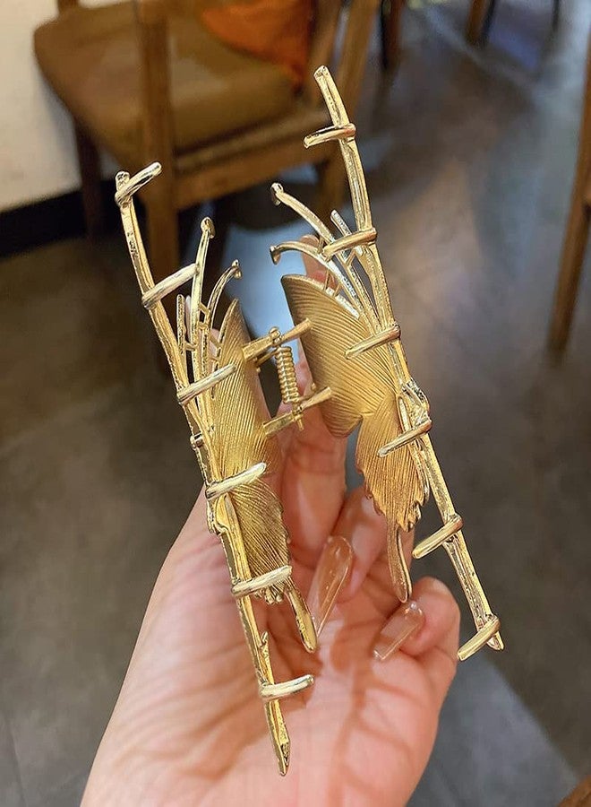 STAR WORK 1 Pcs Big Fancy Metal Non-Slip Hair Clip, Large Jaw Clips, for Women Thin Thick Curly Hair Pearl Hair Clips Sparkly Hold Hair Jaw Clips Cute (Half Clip, Purple) - Image 3