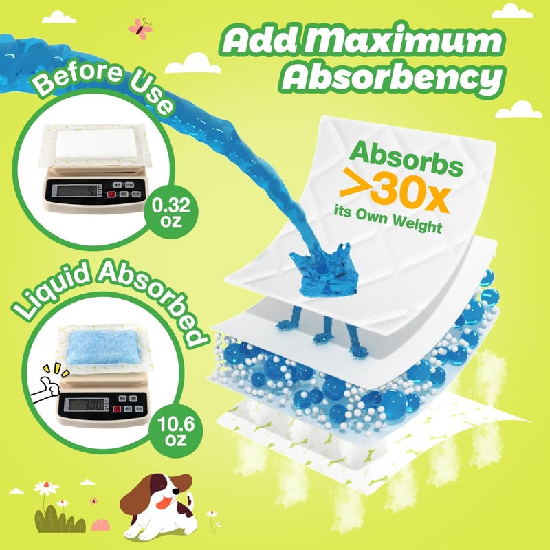 Dono Dog Diaper Liners for Male and Female Dogs, Super Absorbent Dog Booster Pads, 100ct Disposable Doggie Diaper Inserts Fit Reusable Male Belly Bands, Wraps, Washable Period Panties, Regular - Image 2