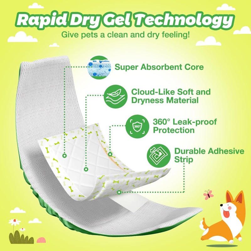 Dono Dog Diaper Liners for Male and Female Dogs, Super Absorbent Dog Booster Pads, 100ct Disposable Doggie Diaper Inserts Fit Reusable Male Belly Bands, Wraps, Washable Period Panties, Regular - Image 3