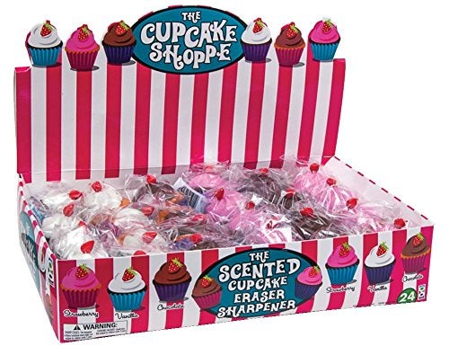 Geddes Raymond Geddes Cupcake Shoppe 2in1 Pencil Sharpener with Eraser Pack of 24 - Image 1