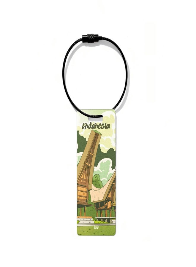 SeQR Smart Lost & Found Luggage Tag - Metal QR Travel ID Tag with Wire Cable for Suitcase, Backpack, Stroller, Golf Bag - Scan & Find Digital Souvenir Tag - Smart Travel Accessory/Indonesia Souvenir - Image 2