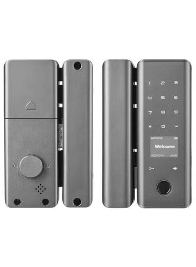 AROAQ Smart Fingerprint Lock Tuya App Enabled, Automatic Lock with Key and Password for Frameless/Framed Glass Push Sliding Doors in Home or Office  - Image 5