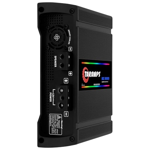 Taramp's Taramps HD 3000 1 Ohm Black RGB 1 Channel Amplifier 3000 Watts RMS Digital, 108 RGB Effects, Crossover, Low/High Pass, Bass Boost, Car Audio System, Monoblock Full Range, LED Monitor Indicator, HD 3k - Image 2
