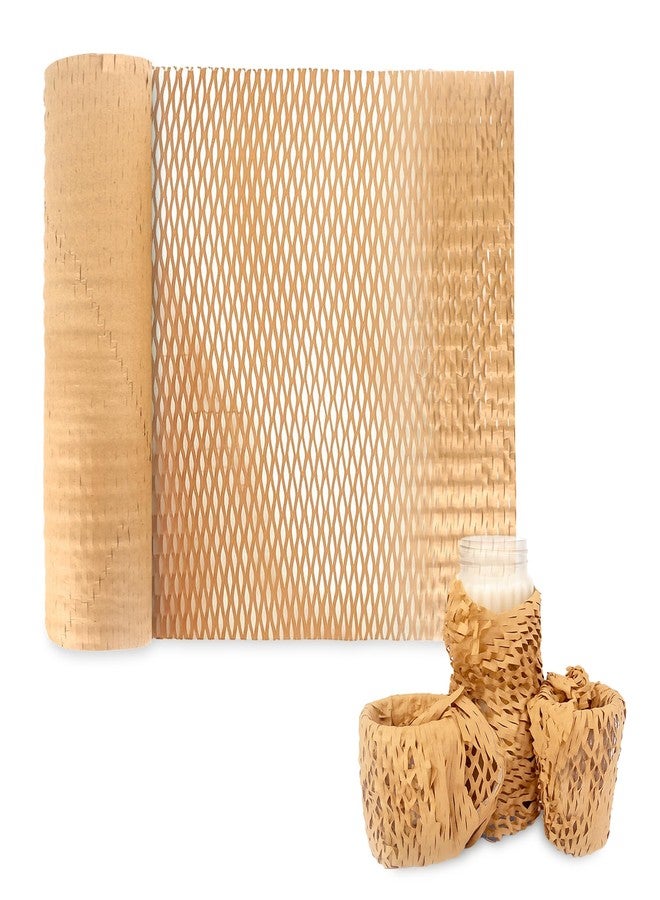 GLUN® Honeycomb Paper Bubble Wrap Roll 10 Meter x 15 Inch – Eco-Friendly Cushioning Paper Roll for Packing, Shipping & Moving, Strong Kraft Paper Protective Packaging Material (Pack of 1) - Image 1