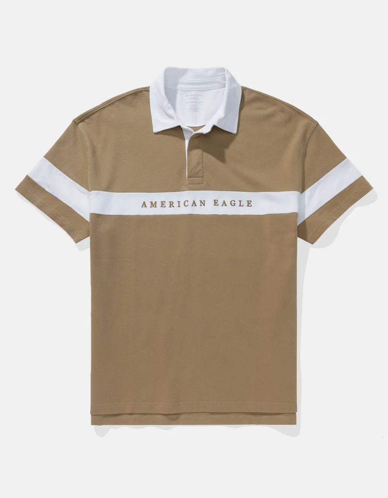American Eagle  AE Logo Rugby Polo Shirt for Men | Best Price UAE