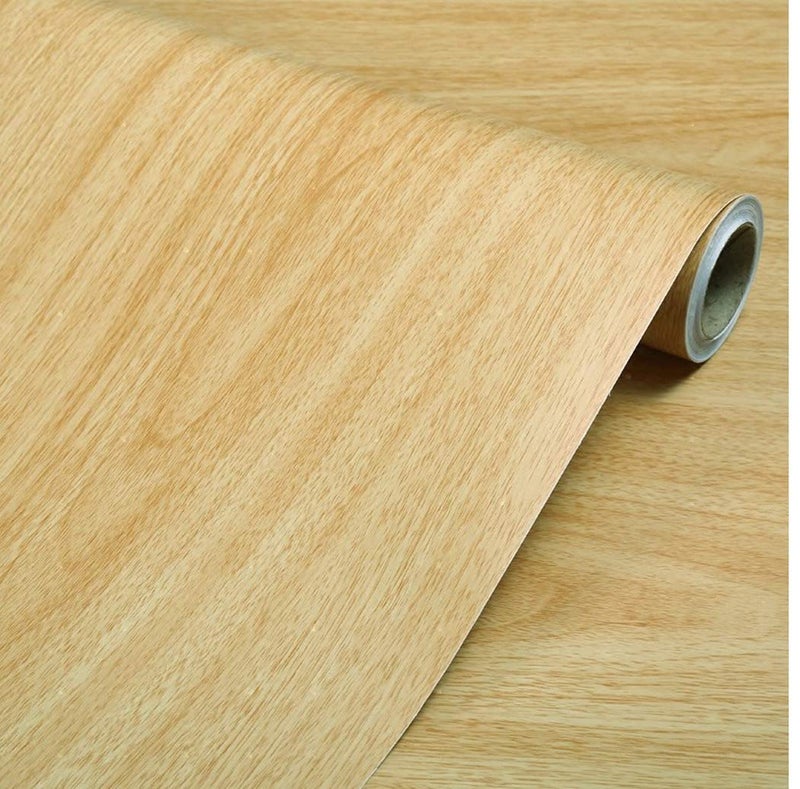 Walldecor1 Wood Grain Contact Paper Self Adhesive Peel and Stick Film for Cabinets Shelves Drawers Faux Maple Wood Textured Shelf Paper Sticker Covering 16 x 787 Inches