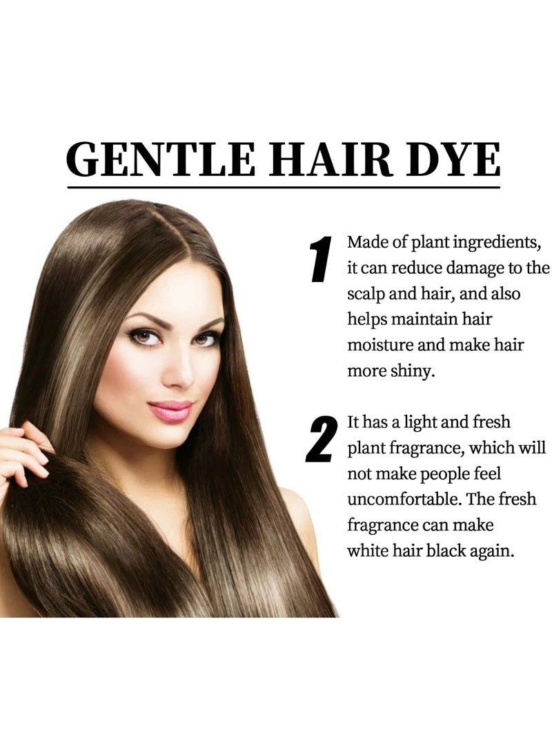 EELHOE Fruit and vegetable black hair cream, natural, mild, long-lasting, non-toxic to scalp, easy to color, black hair beauty cream - Image 2