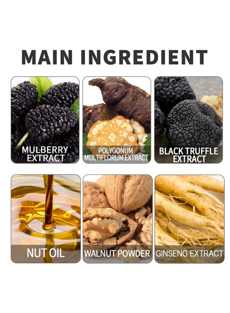 EELHOE Fruit and vegetable black hair cream, natural, mild, long-lasting, non-toxic to scalp, easy to color, black hair beauty cream - Image 3