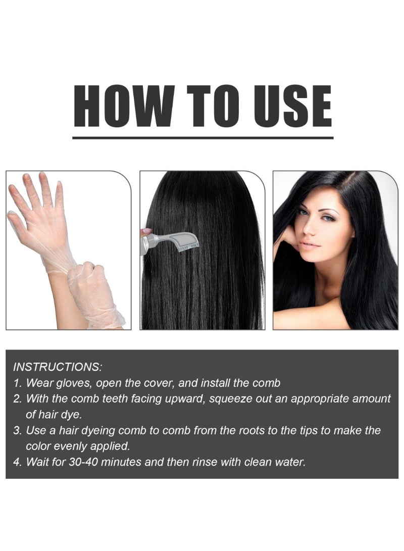 EELHOE Fruit and vegetable black hair cream, natural, mild, long-lasting, non-toxic to scalp, easy to color, black hair beauty cream - Image 4