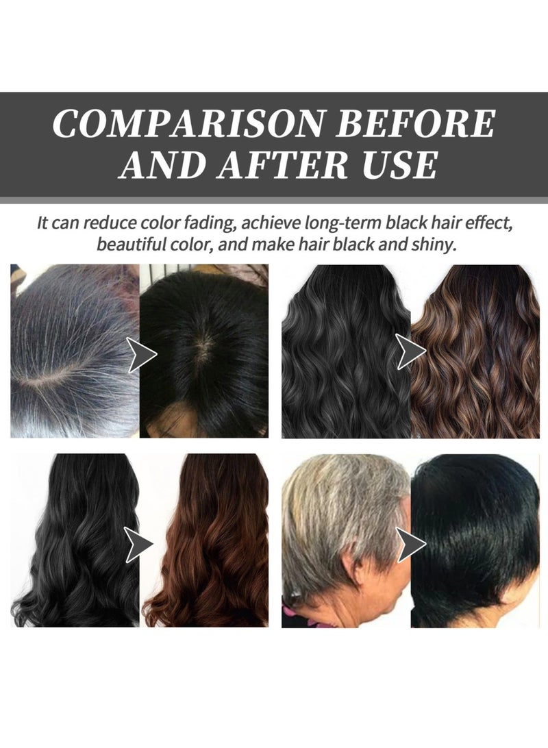 EELHOE Fruit and vegetable black hair cream, natural, mild, long-lasting, non-toxic to scalp, easy to color, black hair beauty cream - Image 5