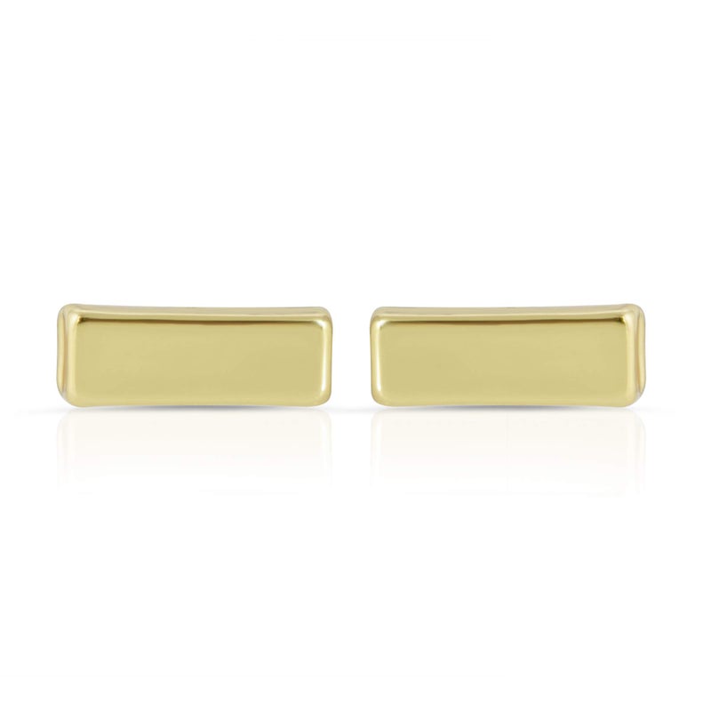 Lucky Feather Tiny Stud Bar Earrings for Women - 14k Gold Platted Raise The Bar Earrings, Represent Her High Standards, Presented on Sentimental Message Card Make Ideal Gifts for Women and Teens - Image 2