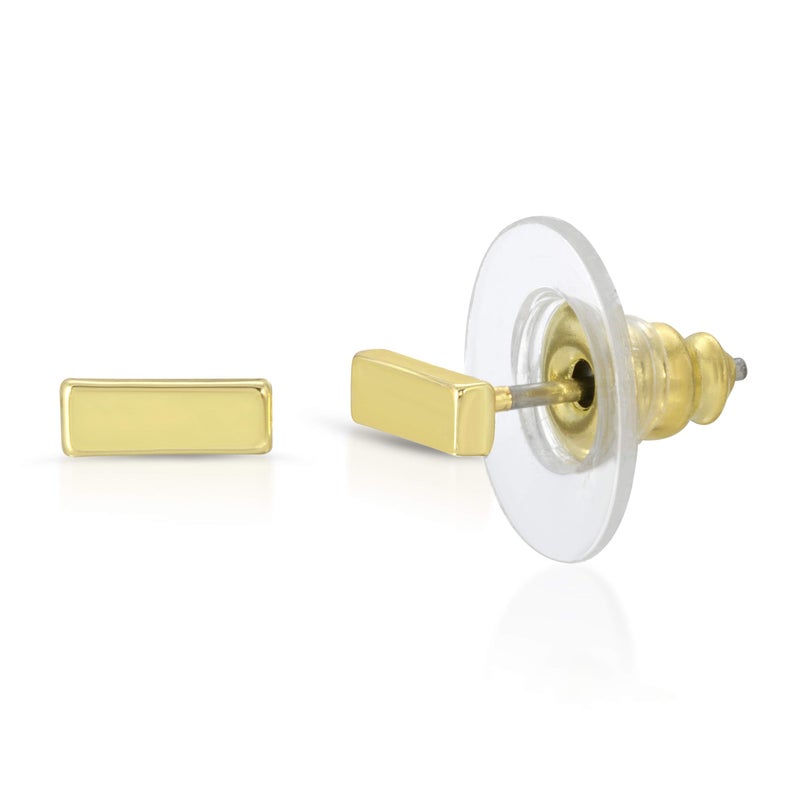 Lucky Feather Tiny Stud Bar Earrings for Women - 14k Gold Platted Raise The Bar Earrings, Represent Her High Standards, Presented on Sentimental Message Card Make Ideal Gifts for Women and Teens - Image 5