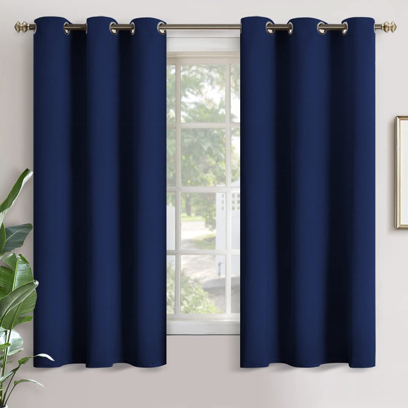YoungsTex Navy Blue Blackout Curtains 63 Inches Long for Living Room  Thermal Insulated Drapes with Grommet for Bedroom Window Kids Room Darkening Privacy 2 Panels 42 x 63 Inch