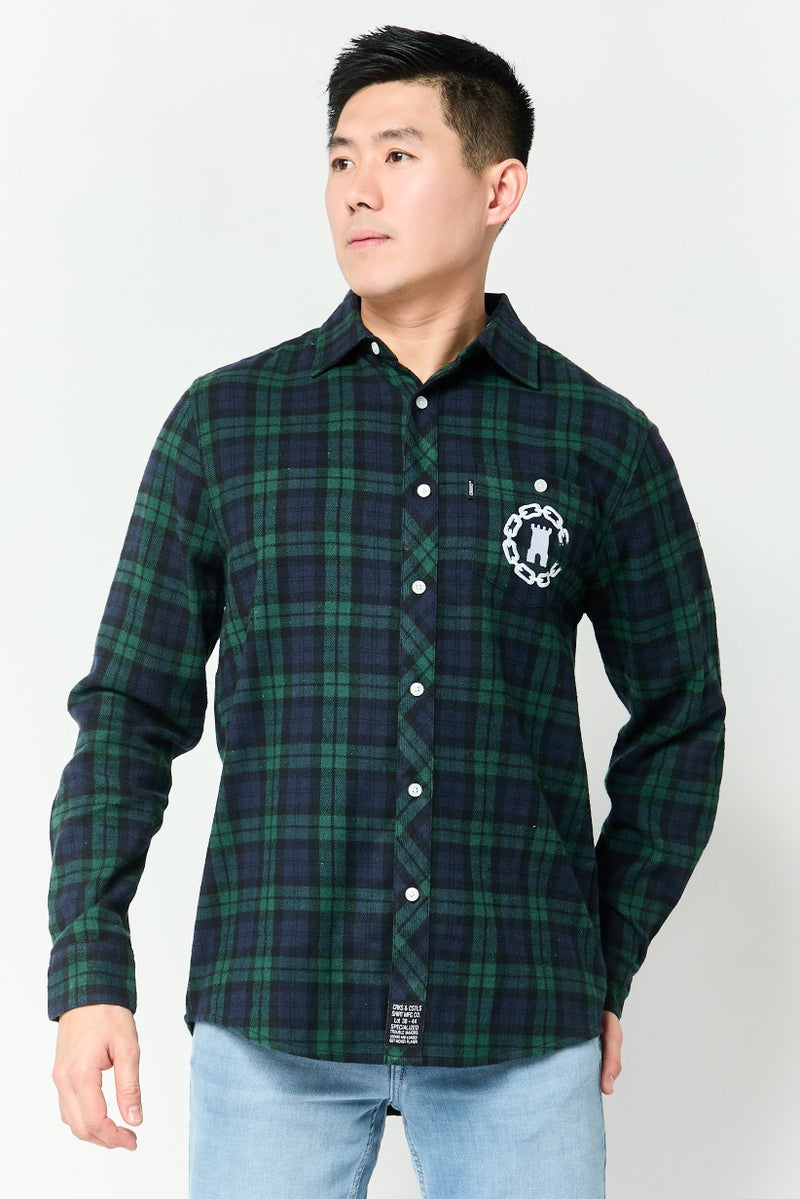 Crooks & Castles Men Regular Fit Plaid Long Sleeve Casual Shirt, Multicolor - Image 1