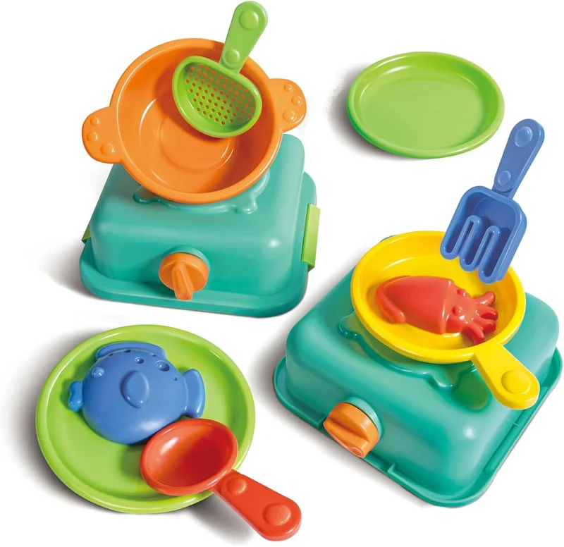 هيب Hape Sandy Chef Beach Cooking Play Set – 11-Piece Pretend Play Kitchen with Utensils
