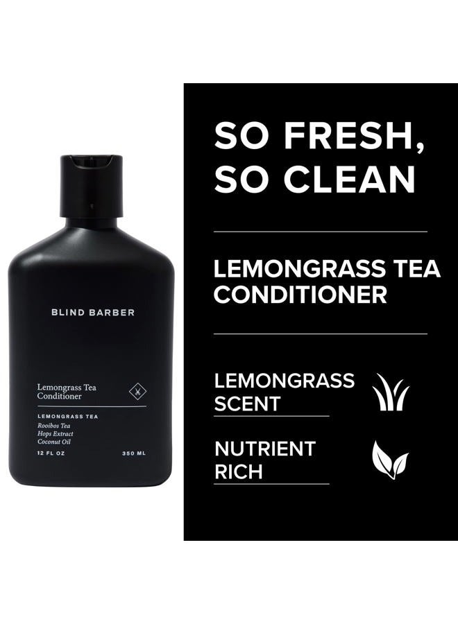 Blind Barber Lemongrass Tea Conditioner - Daily Sulfate-Free Conditioner for Men - Adds Body & Shine, Prevents Tangling - Revitalizing Lemongrass Scent - Paraben & Cruelty-Free (12oz / 350ml) - Image 3
