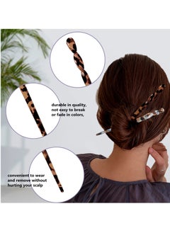 La Jolie Jasmin 10 Pieces Acetate Hair Sticks Leopard Print Hair Pins, Tortoise Shell Hairpin Vintage Hair Chopsticks Retro Hairpins Disk, Hair Accessories for Women Girls (Classic)  - Image 3