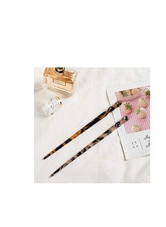 La Jolie Jasmin 10 Pieces Acetate Hair Sticks Leopard Print Hair Pins, Tortoise Shell Hairpin Vintage Hair Chopsticks Retro Hairpins Disk, Hair Accessories for Women Girls (Classic)  - Image 4