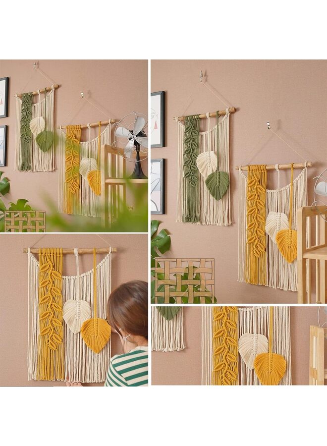 لوحة فنية حديثة من أوراق الشجر المنسوجة معلقة على الحائط لتزيين غرفة النوم وغرفة المعيشة (اللون: أخضر) - Image 3