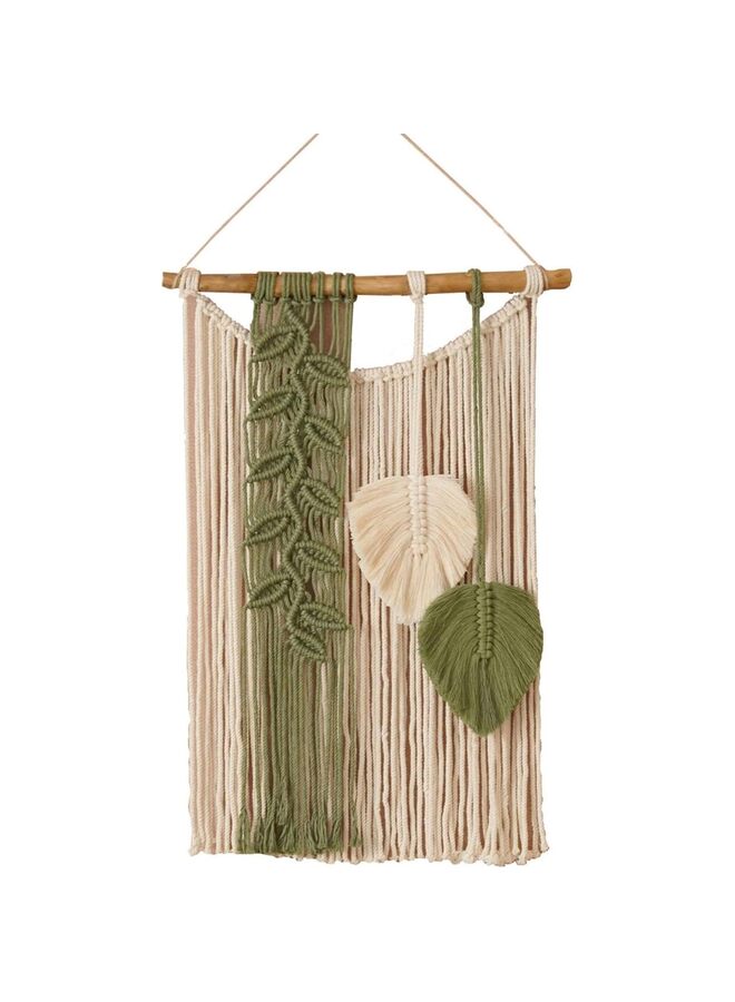 لوحة فنية حديثة من أوراق الشجر المنسوجة معلقة على الحائط لتزيين غرفة النوم وغرفة المعيشة (اللون: أخضر) - Image 1