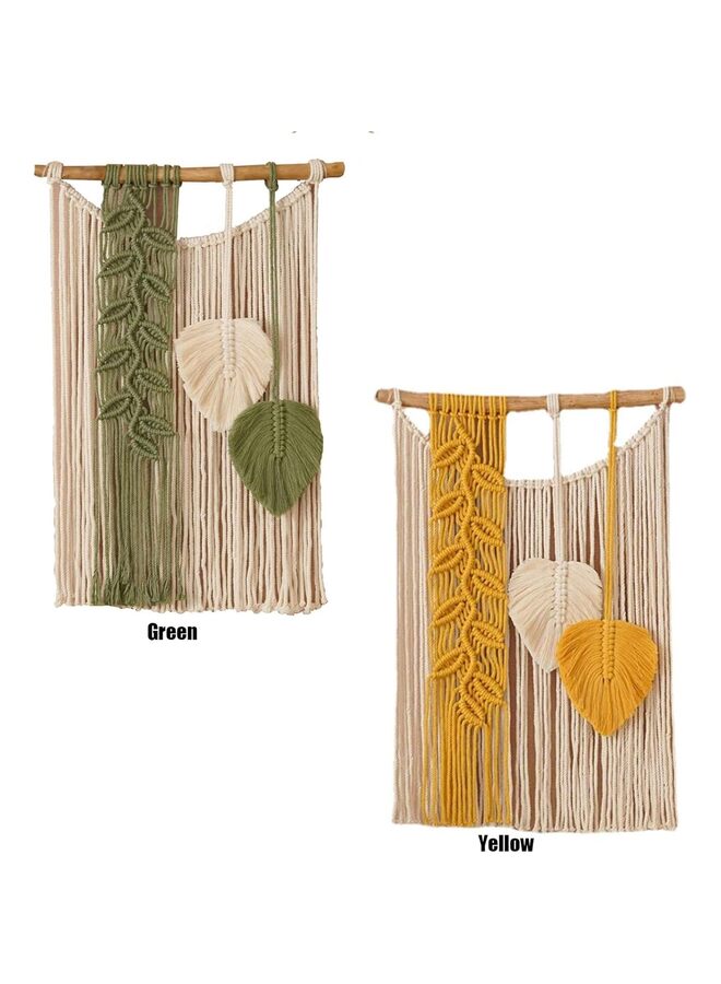 لوحة فنية حديثة من أوراق الشجر المنسوجة معلقة على الحائط لتزيين غرفة النوم وغرفة المعيشة (اللون: أخضر) - Image 2