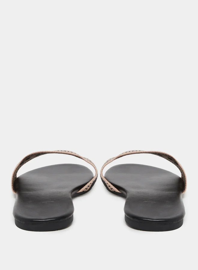 Take Two Take Two Slogan Strap Flat Sandals