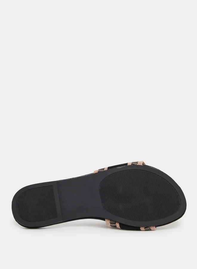 Take Two Take Two Slogan Strap Flat Sandals