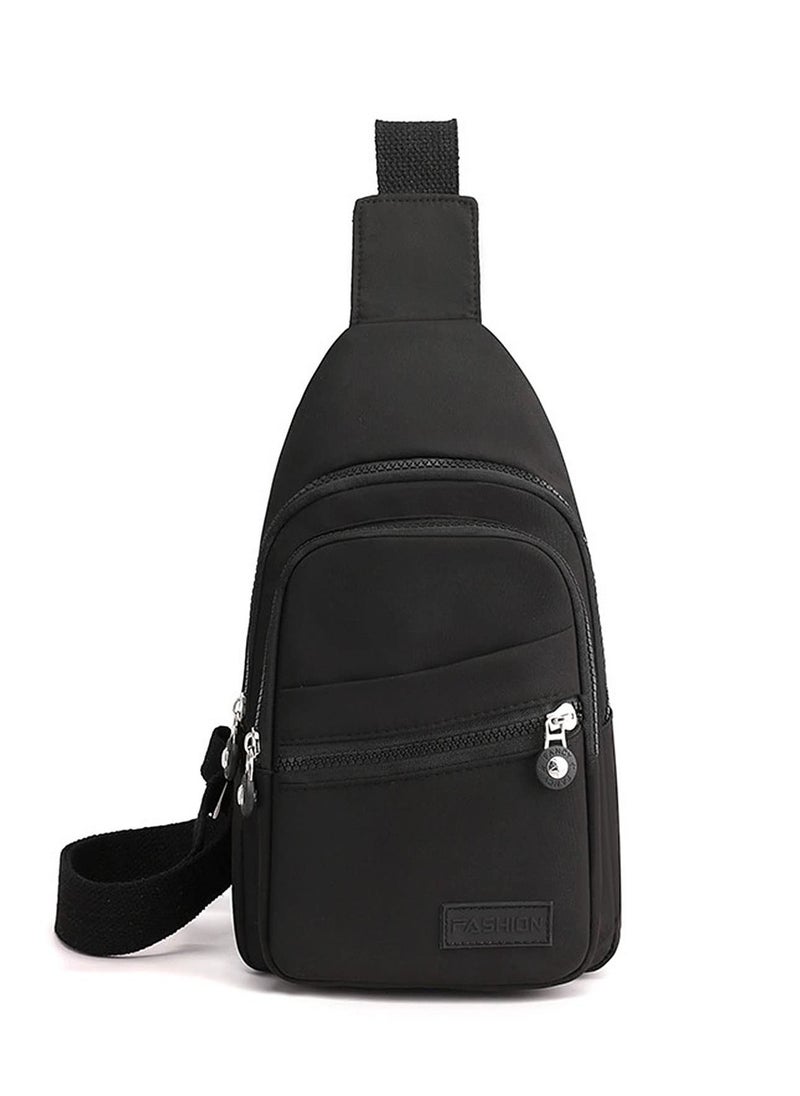SYOSI - Sling Bag Backpack, Anti Theft Chest Shoulder Bag Crossbody Gym Daypack with Earphone Hole for Outdoor Cycling Travel Hiking Men Women(BLACK) - Image 1