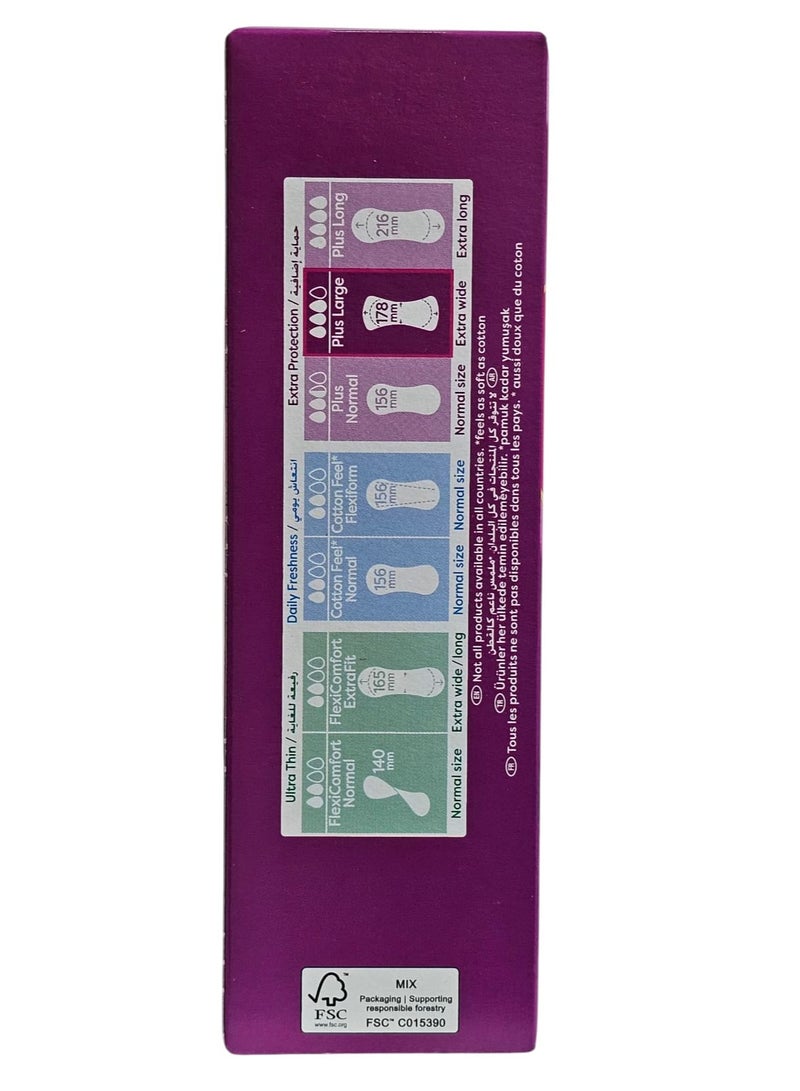 Carefree daily pads with a fresh scent to reduce unpleasant odors by up to 100% with extra protection. 20 Linres - Image 3