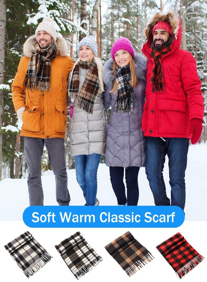 Liitrsh 20 Pcs Winter Scarfs Bulk Unisex Plaid Scarves Pack Warm Fleece Knit Winter Neck Scarf Multi Color Long Scarfs for Women Men,57 x 12 Inch - Image 5
