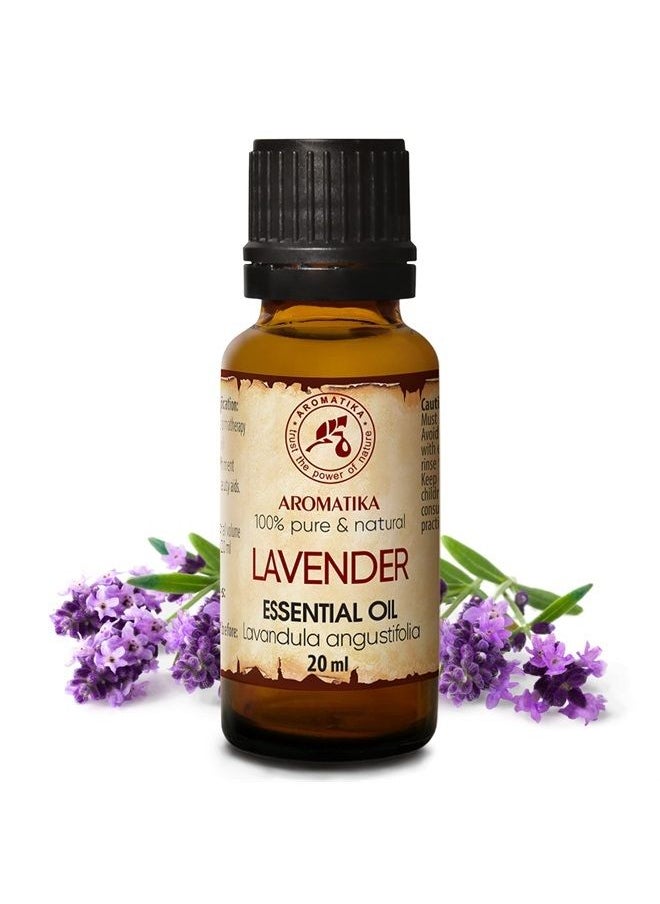 Aromatika - Lavender Essential Oils 0.68 Fl Oz - Lavanda Essential Oil - Lavandula Angustifolia - Bulgaria - 100% Pure - Calming - Good Sleep - Beauty - Aromatherapy - Relax - Massage - Diffuser - Aroma Lamp - Image 1