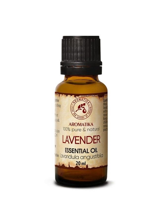 Aromatika - Lavender Essential Oils 0.68 Fl Oz - Lavanda Essential Oil - Lavandula Angustifolia - Bulgaria - 100% Pure - Calming - Good Sleep - Beauty - Aromatherapy - Relax - Massage - Diffuser - Aroma Lamp - Image 1