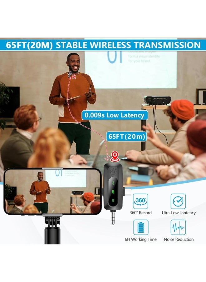 Wireless Microphone for iPhone/Android/Camera – Mini Lapel Mic with LED Display, Mute, Reverb & Noise Reduction – 3 in 1 Clip-on Microphone for TikTok, YouTube, Vlogging & Recording - Image 5