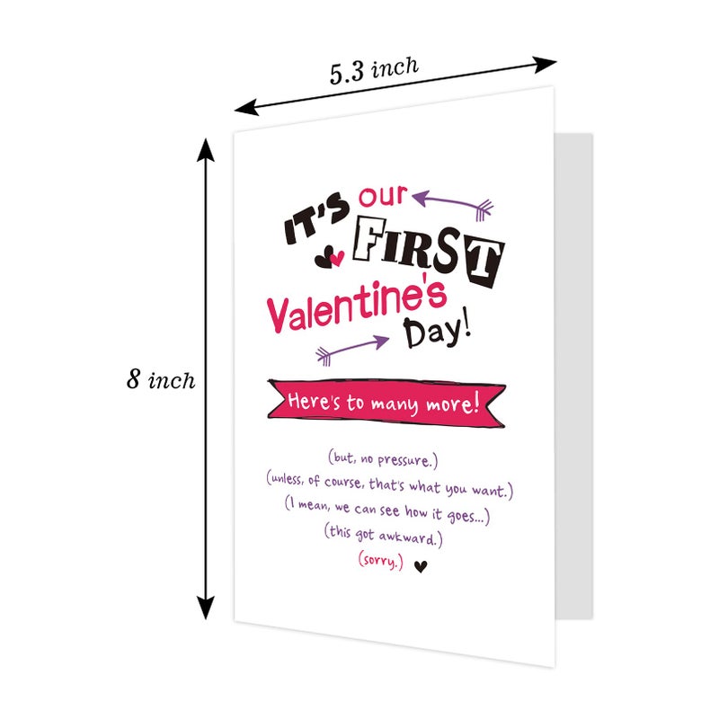 Ogeby Funny First Valentine's Day Card for Boyfriend Girlfriend, Cute Valentines Day Gifts for Him Her, Sarcastic 1st Valentines Cards Gifts for Couple Men Women - Image 2