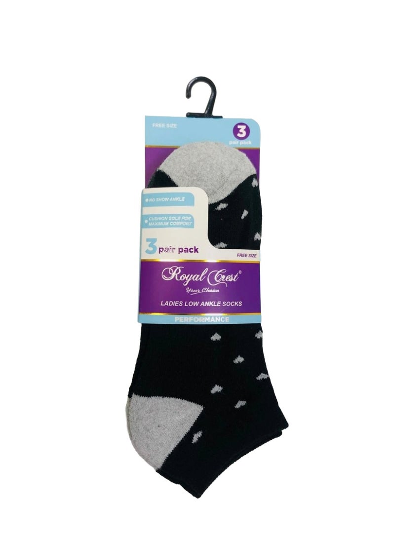 جوارب تيري نصفية للكاحل للسيدات - عبوة من 3 قطع - Image 1