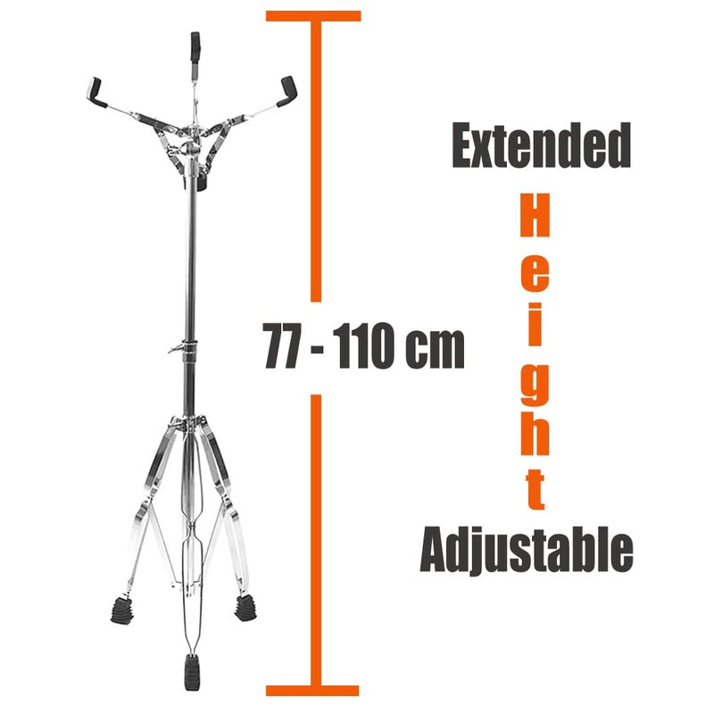 Softline Pro Concert Snare Drum Stand Extended Height Double Braced Tripod Stand Adjustable Fit For 10"-14" Dia Drums Height Range 77-110cm (SP SS-LEH) - Image 3