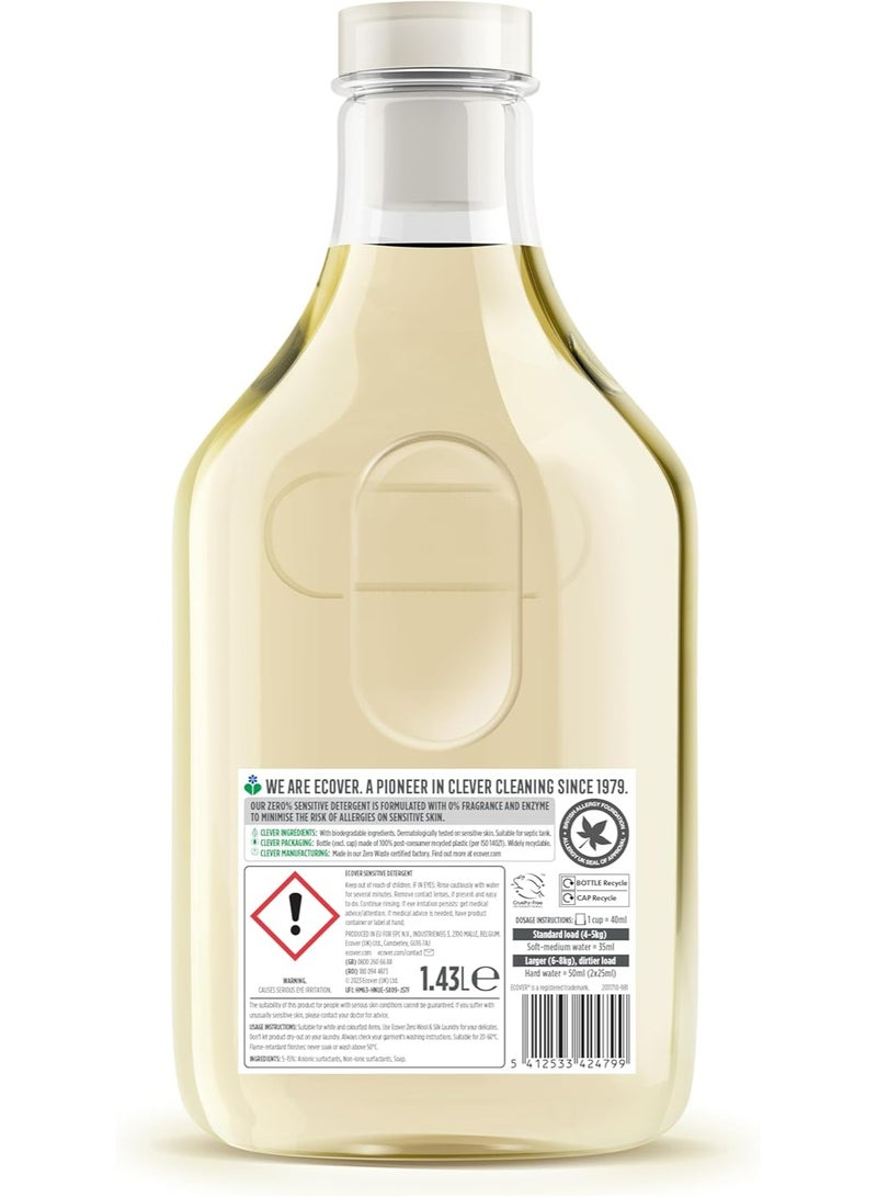 Ecover Zero Non‑Bio Laundry Detergent, Unscented, 1.43 L (Approx. 40 Washes) - Image 2