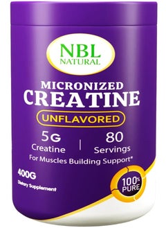 NBL Natural Creatine Monohydrate Powder, Unflavored 400g, 80 Servings  - Image 1