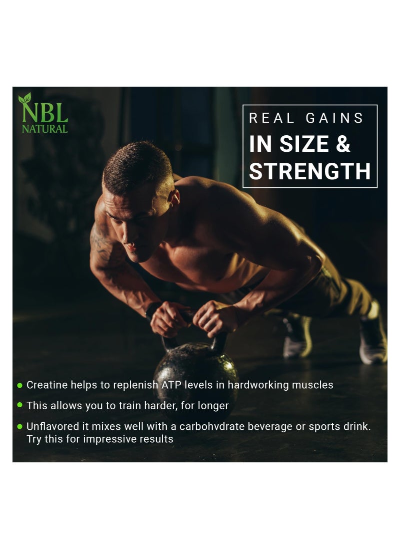 NBL Natural - Creatine Monohydrate Powder, Unflavored 400g, 80 Servings - Image 1