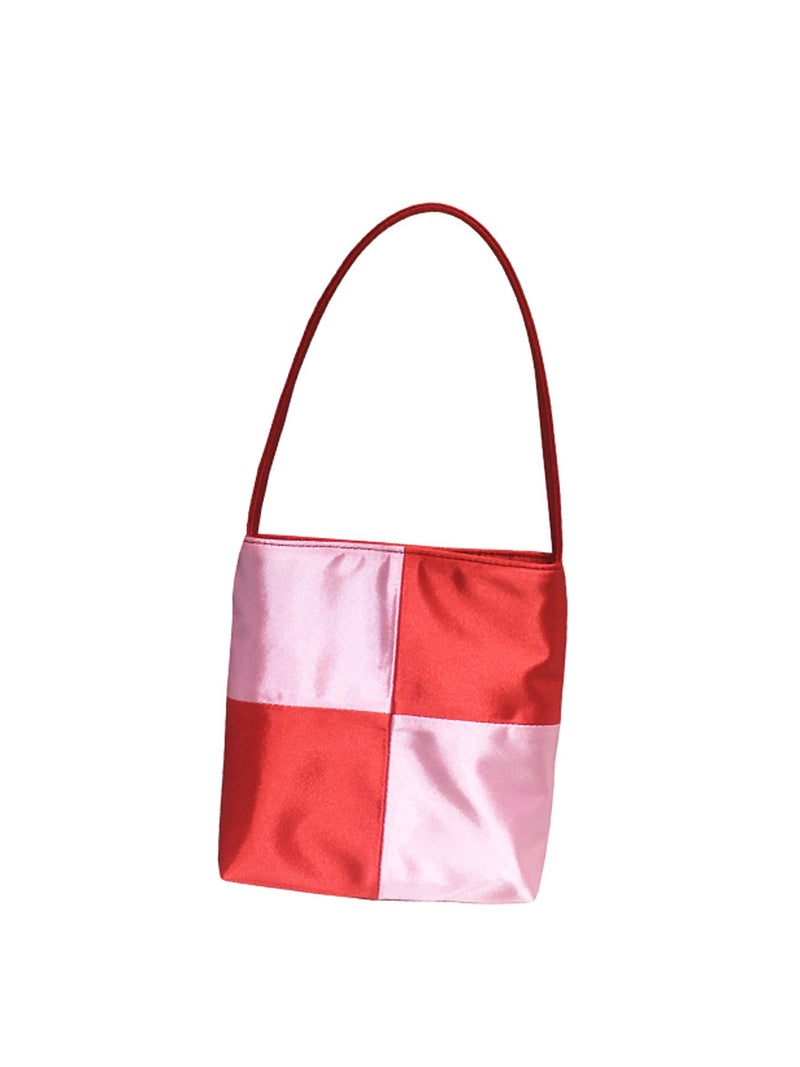 Bags For Women Niche Retro Satin Color Matching Women'S Bag Checkerboard Armpit Handbag Mini Small Square Bag - Image 5