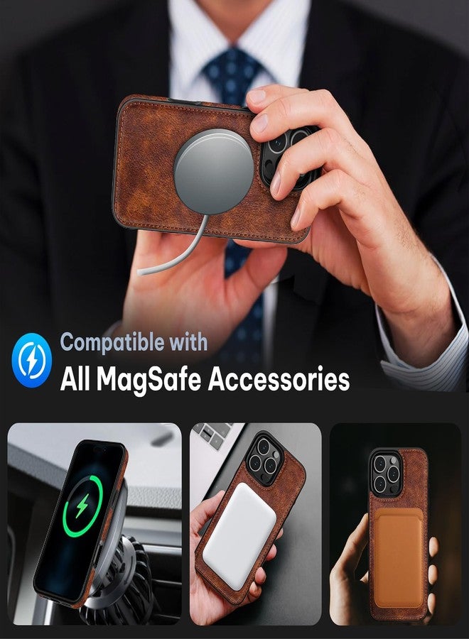 LOHASIC جراب LOHASIC من الجلد لهاتف iPhone 16 Pro، متوافق مع MagSafe، تصميم أنيق وفاخر من البولي يوريثان، مانع للانزلاق، متين، مقاوم للصدمات، غطاء حماية كامل للجسم، جرابات هواتف لهاتف iPhone 16 Pro 5G 6.3 بوصة (2024) - بني - Image 5