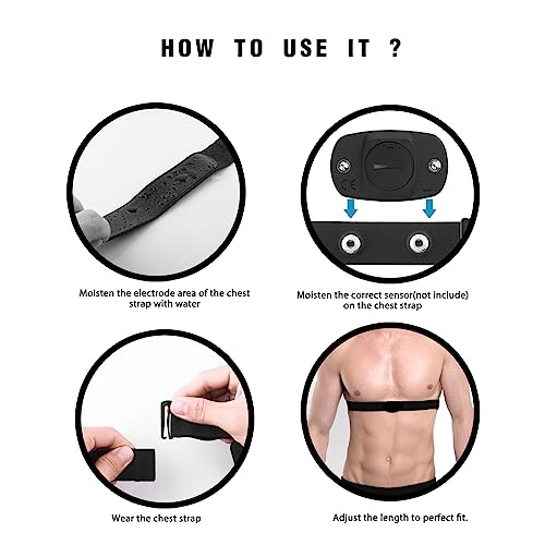 fitspur Heart Rate Monitor Chest Strap Replacement for Polar H10 Polar H9 Polar H7, Adjustable HRM Soft Replacement Chest Strap Compatible with Heart Rate Sensor(Black) - Image 3
